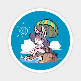 Bunny at the Beach Magnet